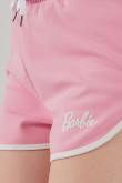 Short deportivo rosado medio con estampado blanco de Barbie