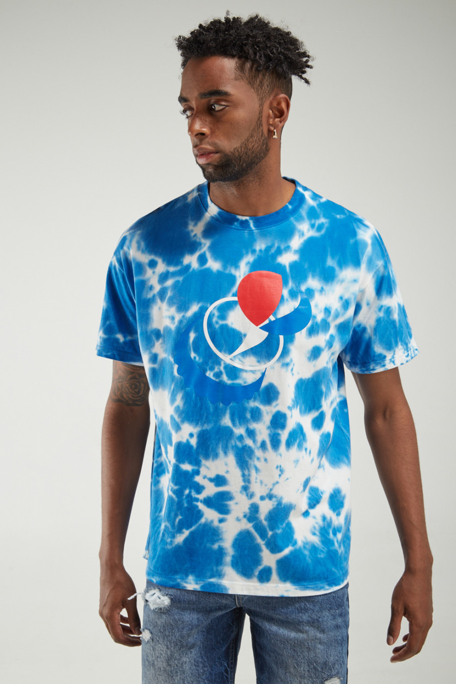 Camiseta preteñida con manga corta y estampado de Pepsi.