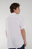Camisa manga corta unicolor con cuello sport collar