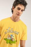 Camiseta amarilla manga corta con estampado de Los Supersónicos