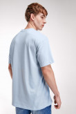 Camiseta manga corta unicolor con bordado en frente