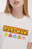 Camiseta, manga corta, estampada en frente de Pacman.