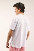 Camiseta manga corta unicolor con estampado en frente