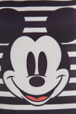 Blusa blanca a rayas manga corta con recogido y estampado de Mickey