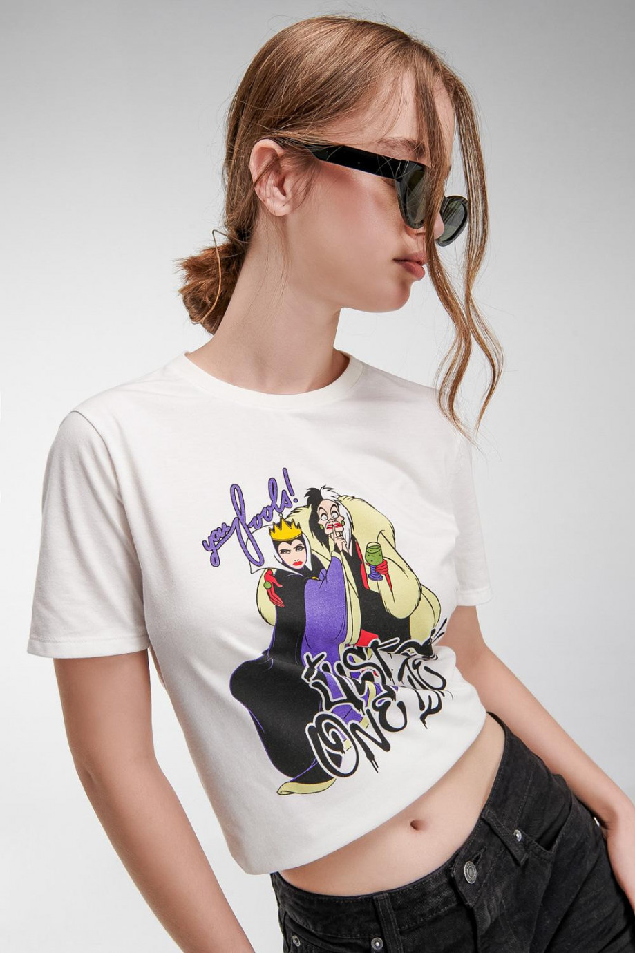 Camiseta, estampado de Cruella de Vil y Evil Queen