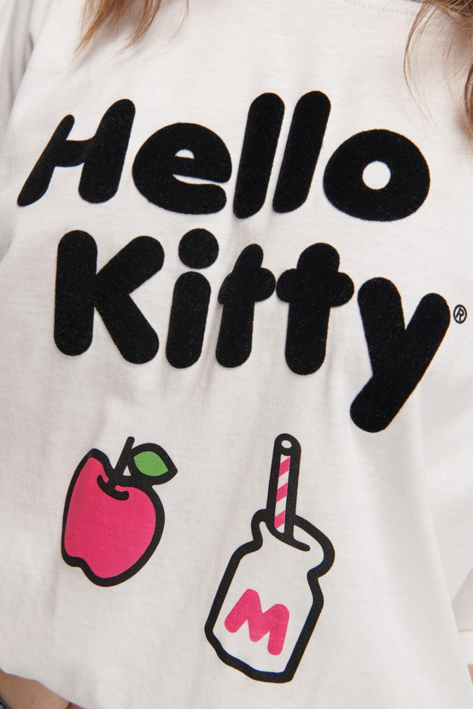 Camiseta manga corta, estampado de Hello Kitty