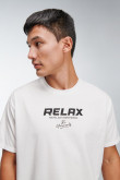 Camiseta unicolor manga corta con estampados de letras
