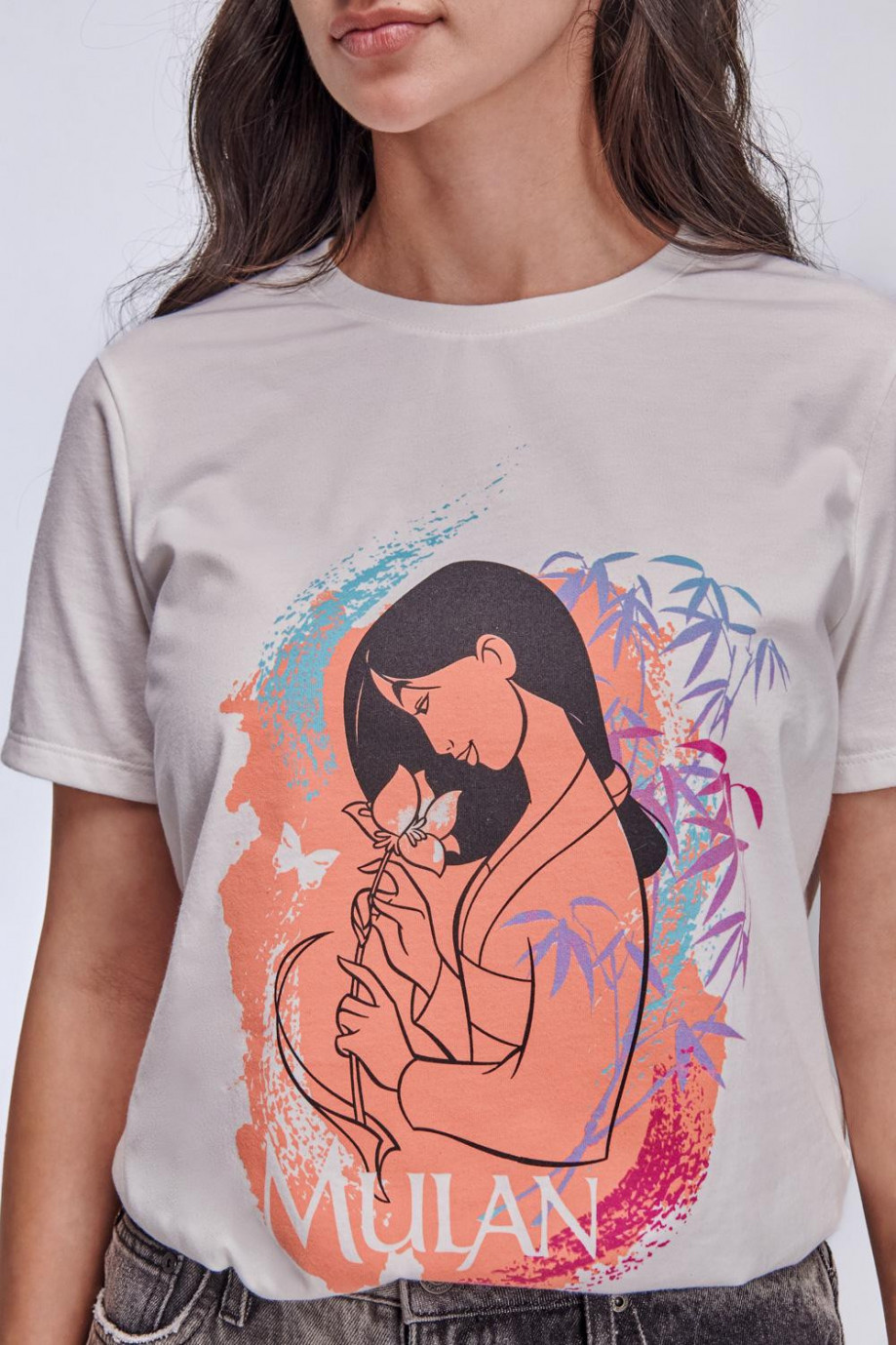 Camiseta, estampado de la princesa Mulan