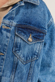 Chaqueta en jean oversize azul medio con cierre de botones