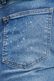Jean Skinny azul medio con rotos y detalles en láser