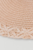 Sombrero tejido unicolor con ala ancha y cinta decorativa