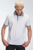 Camiseta Polo unicolor con cuello y puños tejido con diseño