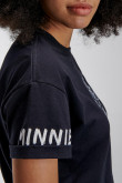 Camiseta manga corta azul intensa con estampado blanco de Minnie