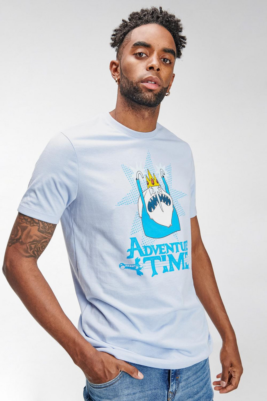 Camiseta, con estampado en frente, de Ice King, Hora de Aventura.