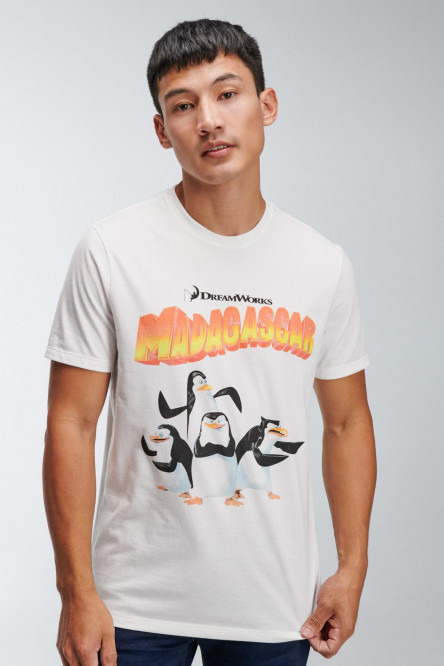 Camiseta manga corta estampada de Madagascar