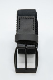 Cinturón reversible negro con hebilla metálica cuadrada