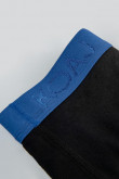 Bóxer midway brief negro con elástico azul en la cintura
