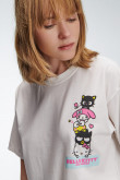 Camiseta manga corta, estampado de Hello Kitty