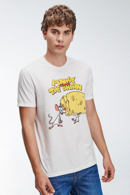 Camiseta, con estampado en frente, de Pinky & Cerebro
