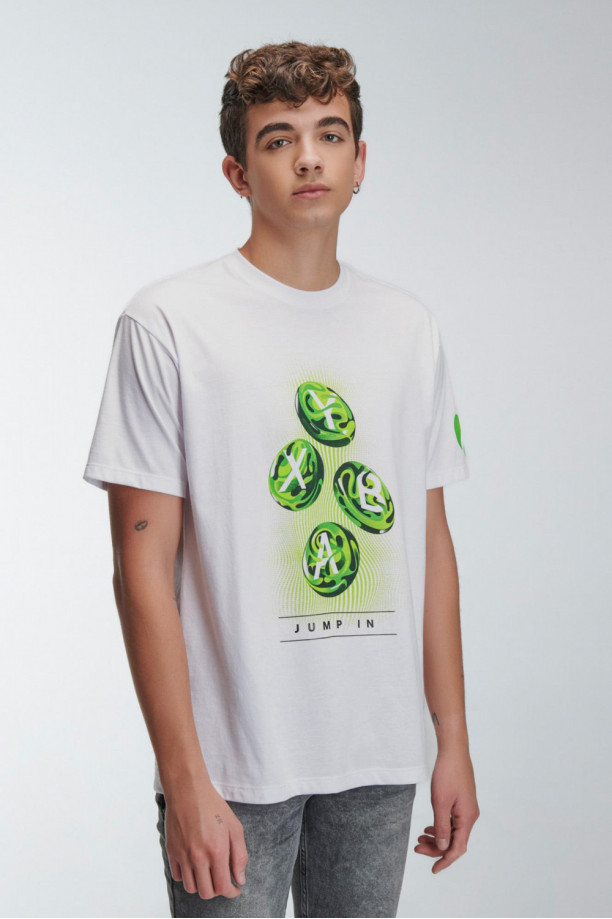 Química oler tienda de comestibles Camiseta blanca manga corta con estampados de Xbox