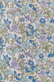 Blusa manga corta lila medio con escote en V y estampados de flores