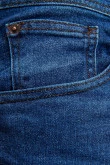 Jean tiro bajo carrot azul con bordes inferiores deshilados