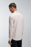 Camisa cuello sport collar unicolor manga larga con bolsillo