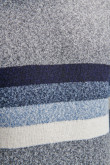 Suéter tejido unicolor con cuello redondo y diseño de franjas