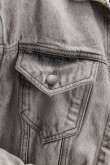 Chaqueta de jean oversize gris medio con bolsillos