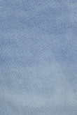 Jean skinny azul medio con costuras en contraste y desgastes de color