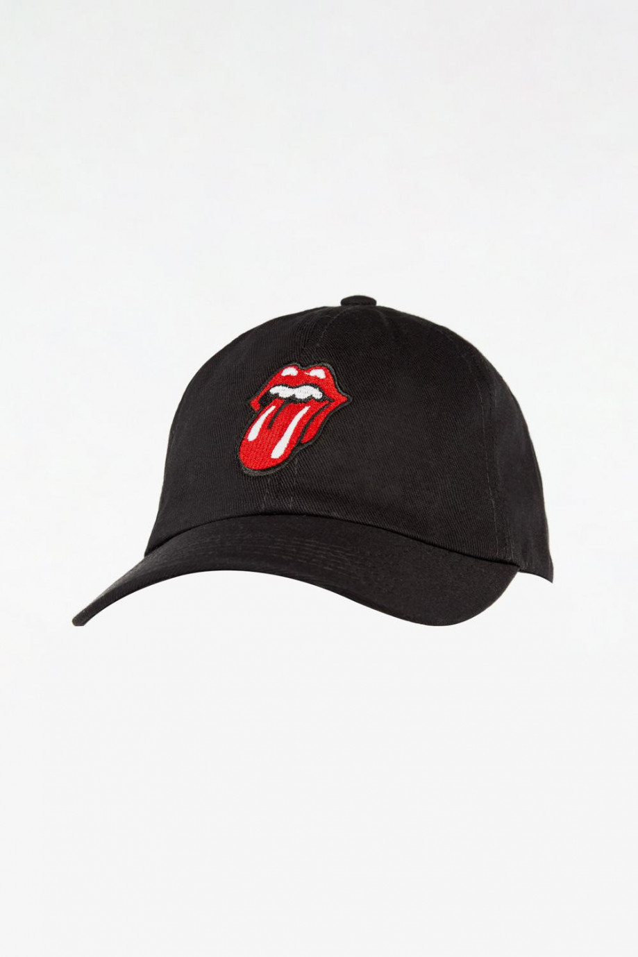 Cachucha negra beisbolera con bordados de Rolling Stones