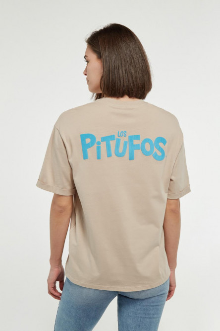 Camiseta manga corta, con estampado de Los pitufos