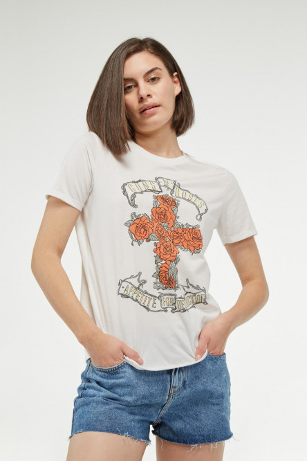 Camiseta, estampado de Guns N' Roses.