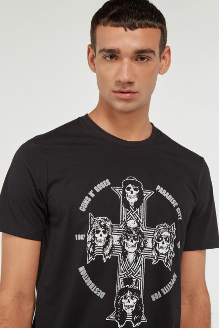 Camiseta manga corta, estampado de Guns N' Roses.