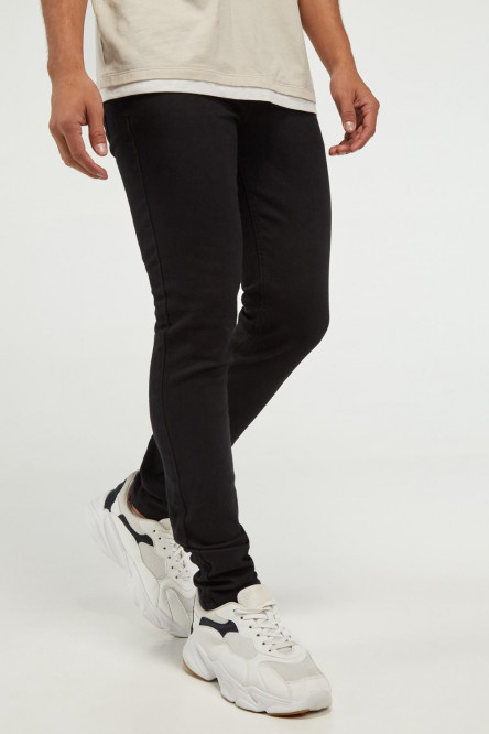 Jean skinny negro con 5 bolsillos y botón en la cintura