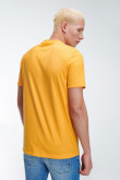 Camiseta manga corta amarilla con estampado en frente