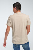 Camiseta manga corta unicolor con estampado delantero