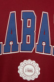 Camiseta rojo intenso manga corta con estampado college de letras