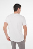 Camiseta manga corta unicolor con diseño en frente