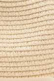 Sombrero kaki claro tejido con cinta decorativa en tela