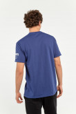 Camiseta cuello redondo azul oscuro con estampado de NASA