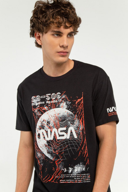Camiseta manga corta, estampado de NASA.