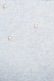 Camiseta manga larga unicolor con perlas decorativas