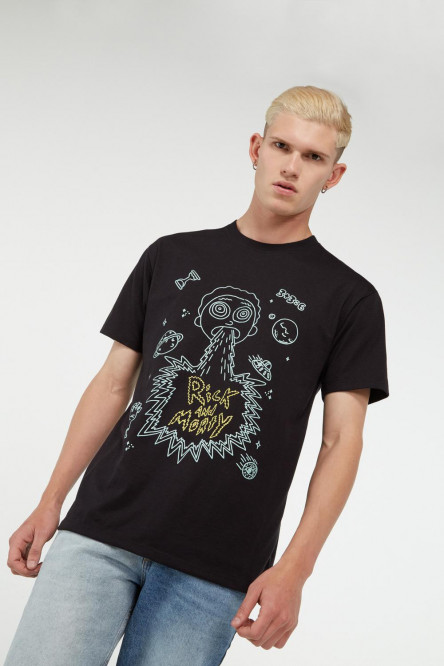 Camiseta, con estampado, de Rick & Morty
