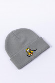 Gorro gris tejido con bordado de Pluto en frente