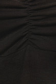 Camiseta cuello en V unicolor con detalles de recogido localizados