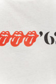 Camiseta manga corta crema claro con estampado de Rolling Stones