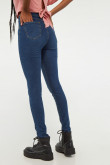 Jean tiro alto jegging azul oscuro ajustado con bolsillos