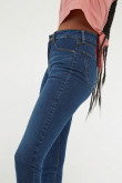 Jean tiro alto jegging azul oscuro ajustado con bolsillos