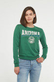Buzo verde oscuro con estampado college de Arizona y cuello redondo